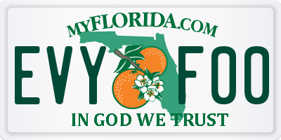 FL license plate EVYF00