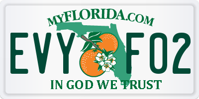 FL license plate EVYF02