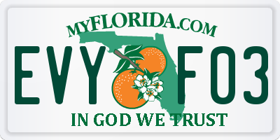 FL license plate EVYF03