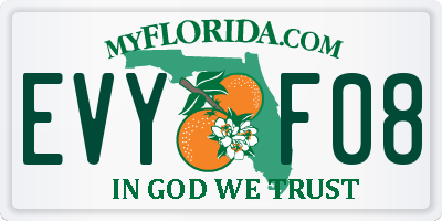 FL license plate EVYF08