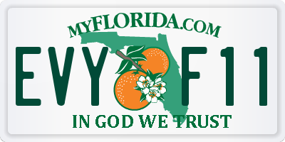 FL license plate EVYF11