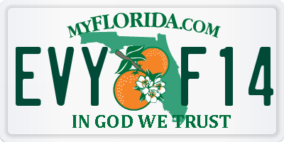 FL license plate EVYF14