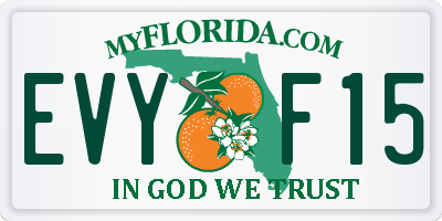 FL license plate EVYF15