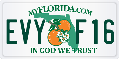 FL license plate EVYF16