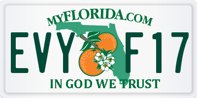 FL license plate EVYF17