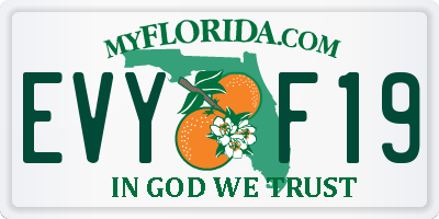 FL license plate EVYF19