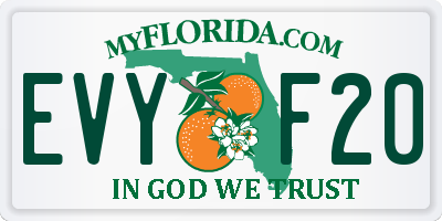 FL license plate EVYF20