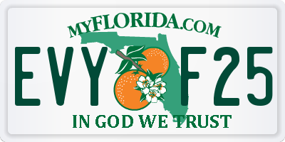FL license plate EVYF25