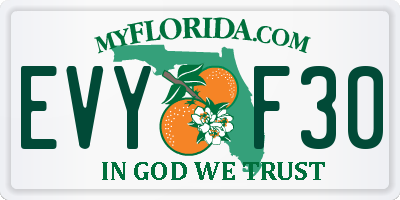 FL license plate EVYF30