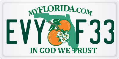 FL license plate EVYF33