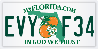 FL license plate EVYF34