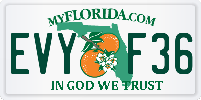 FL license plate EVYF36
