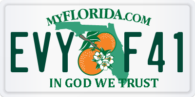 FL license plate EVYF41