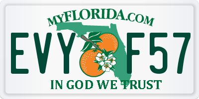 FL license plate EVYF57