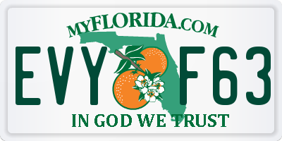 FL license plate EVYF63