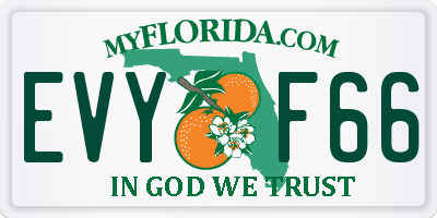 FL license plate EVYF66