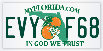 FL license plate EVYF68
