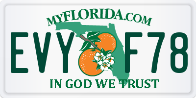FL license plate EVYF78