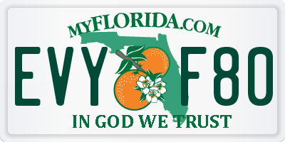 FL license plate EVYF80