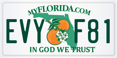 FL license plate EVYF81