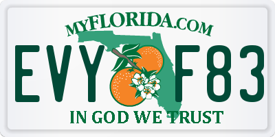 FL license plate EVYF83