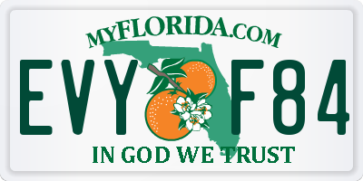 FL license plate EVYF84