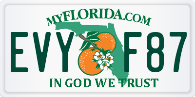 FL license plate EVYF87