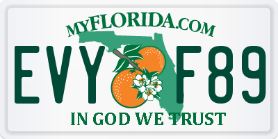 FL license plate EVYF89