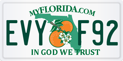 FL license plate EVYF92