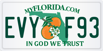 FL license plate EVYF93