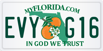 FL license plate EVYG16