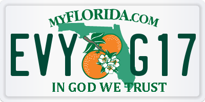 FL license plate EVYG17