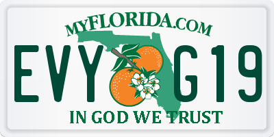FL license plate EVYG19