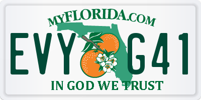 FL license plate EVYG41