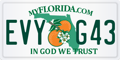 FL license plate EVYG43