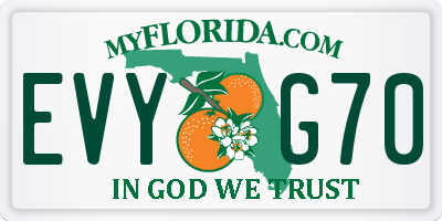 FL license plate EVYG70