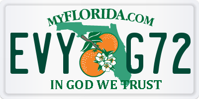 FL license plate EVYG72