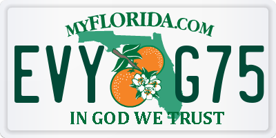 FL license plate EVYG75