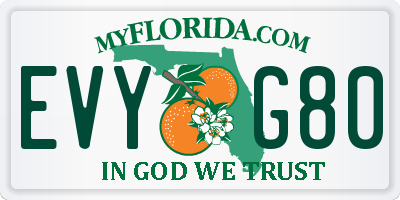 FL license plate EVYG80