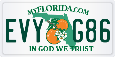 FL license plate EVYG86