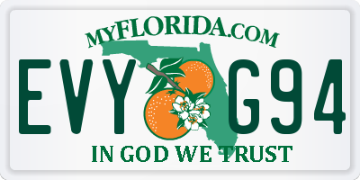 FL license plate EVYG94