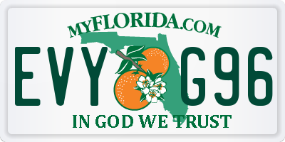 FL license plate EVYG96