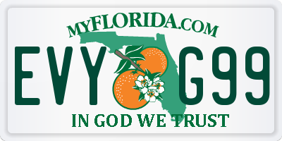 FL license plate EVYG99