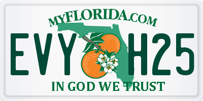 FL license plate EVYH25
