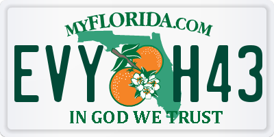 FL license plate EVYH43