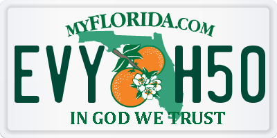 FL license plate EVYH50