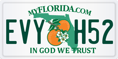 FL license plate EVYH52
