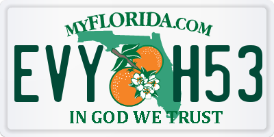 FL license plate EVYH53
