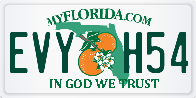 FL license plate EVYH54