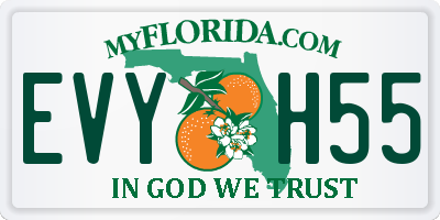 FL license plate EVYH55